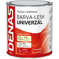 DENAS UNIVERZÁL-LESK vrchní barva na dřevo, kov a beton, 0530 zelená, 700 g