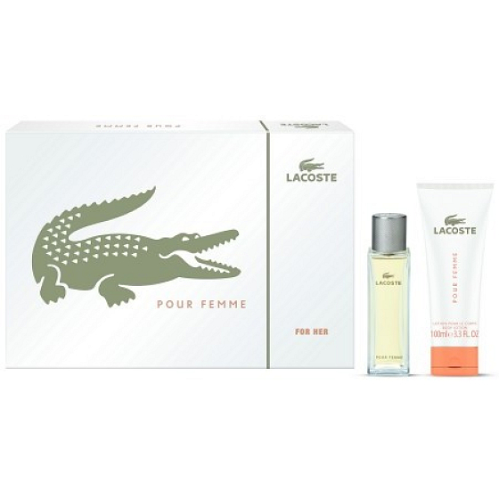 Lacoste pour Femme parfémovaná voda 50 ml + tělové mléko 100 ml, dárková sada