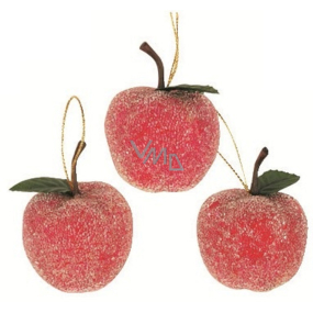 Jablíčka ledová s glitrem na zavěšení 3 kusů v sáčku ,5 cm