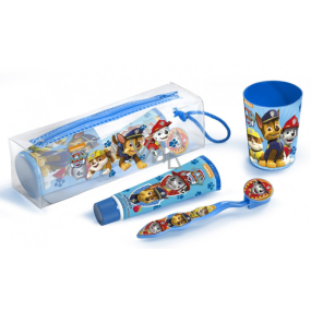 Paw Patrol Tlapková patrola Kartáček na zuby + zubní pasta + kelímek + kosmetická taštička pro děti dárková sada