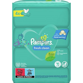 Pampers Fresh Clean vlhčené ubrousky pro děti 4 x 80 kusů