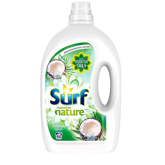 Surf Coconut Splash prací gel univerzální, vhodný na bílé i barevné prádlo 54 dávek 2,7 l