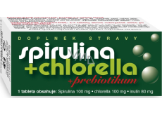 Naturvita Spirulina + Chlorella + Prebiotikum doplňek stravy napomáhá posílení a pročištění organismu, chrání organismus před působením volných radikálů 90 tablet