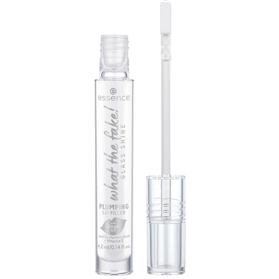 Essence What The Fake! Glass Shine Plumping lesk na rty 01 Oh So Glassy 4,2 ml
