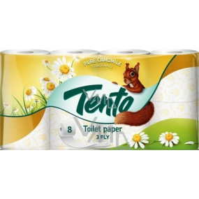 Tento Pure Camomile parfémovaný toaletní papír 3 vrstvý 150 útržků 8 kusů