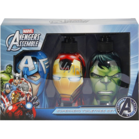 Marvel Avengers Superhero sprchový gel 300 ml + šampon na vlasy 300 ml + tekuté mýdlo 300 ml, kosmetická sada pro děti