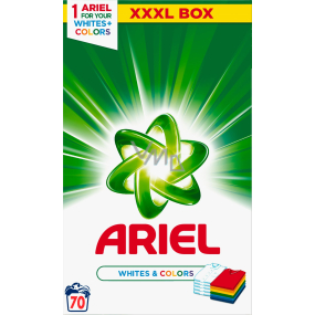 Ariel Whites + Colors prací prášek na barevné i bílé prádlo krabice 70 dávek 5,25 kg