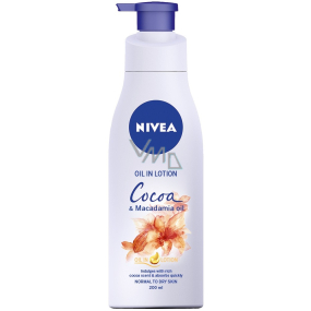 Nivea Cocoa & Macadamia Oil tělové mléko s olejem dávkovač 200 ml