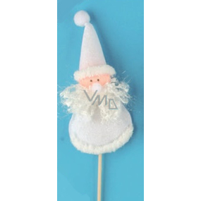 Santa figurka bílá zápich 10 cm + špejle