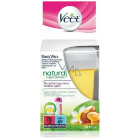 Veet Easy Wax Natural Inspirations Tiare Flower vosková náplň do elektrického depilačního setu pro všechny typy pokožky 50 ml