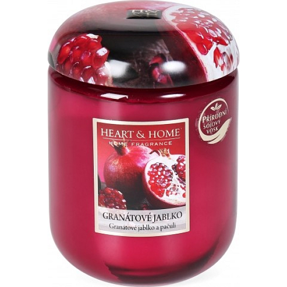 Heart & Home Granátové jablko Sojová vonná svíčka velká hoří až 70 hodin 340 g