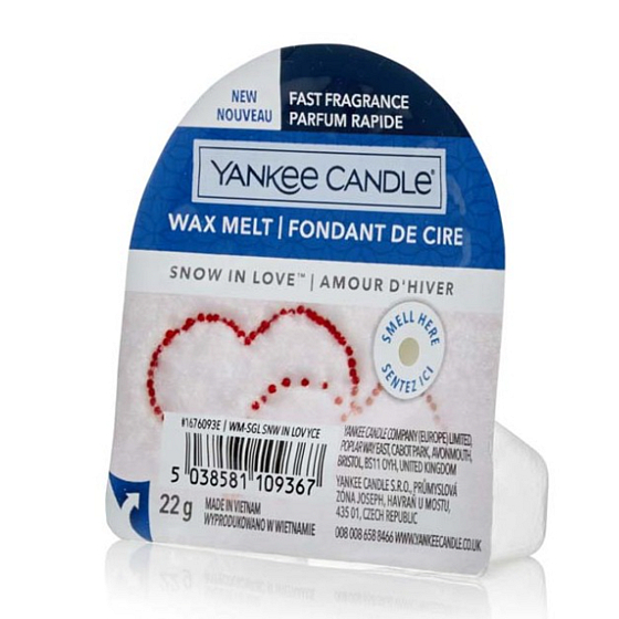 Yankee Candle Snow In Love - Zamilovaný sníh vonný vosk do aromalampy 22 g