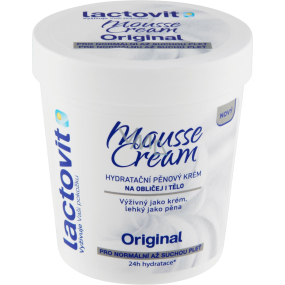 Lactovit Original Mousse Cream hydratační pěnový krém na obličej i tělo pro normální až suchou pokožku 250 ml