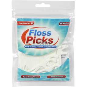 Claradent Floss Picks dentální voskovaná nit 50 kusů