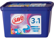 Savo Bez chloru Color 3v1 gelové kapsle na praní barevného prádla 14 kusů 378 g