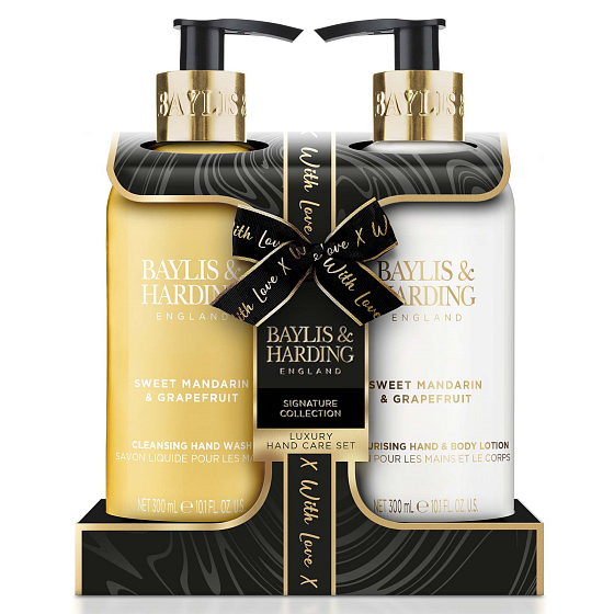 Baylis & Harding Mandarinka a Grapefruit tekuté mýdlo 300 ml + mléko na ruce 300 ml, kosmetická sada pro ženy