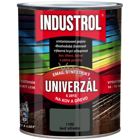 Industrol S2013 Univerzál lesk vrchní barva na kov a dřevo 1100 Šeď střední 0,75 l