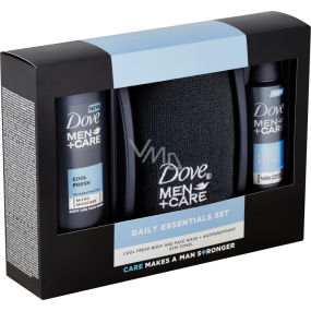 Dove Men + Care Cool Fresh sprchový gel 250 ml + antiperspirant sprej 150 ml + ručník, kosmetická sada