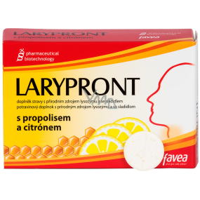 Favea Larypront s propolisem a citronem tablety rozpustné v ústech ke zklidnění krku 12 tablet