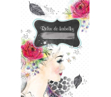 Ditipo Relax do kabelky Dívka s růží ve vlasech kreativní zápisník 16 listů, formát A6 15 x 10,5 cm