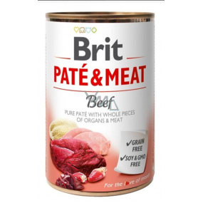 Brit Paté & Meat Hovězí a krůta čisté masové paté kompletní krmivo pro psy 400 g