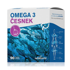 Nef de Santé Omega 3 Česnek doplněk stravy, obsahuje rybí olej 90 kapslí