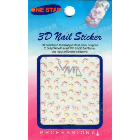 Nail Stickers 3D nálepky na nehty 1 aršík 10100 S28