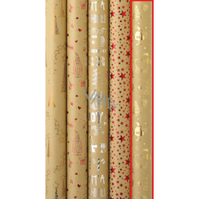 Zoewie Dárkový balicí papír 70 x 150 cm Vánoční Luxusní Luxury s ražbou zlaté stromky, hvězdy, sobi