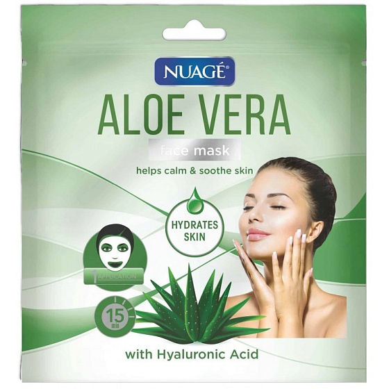 Nuagé Aloe Vera a Kyselinou hyaluronová 15 minutová hydratační pleťová maska 1 kus