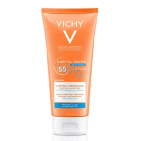 Vichy Capital Soleil SPF50 ochranné opalovací hydratační mléko na obličej a tělo pro celou rodinu 300 ml