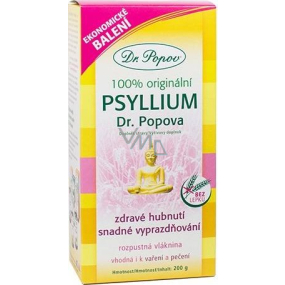 Dr. Popov Psyllium 100% originální, podporuje správný metabolismus tuků a navozuje pocit sytosti, rozpustná vláknina 200 g