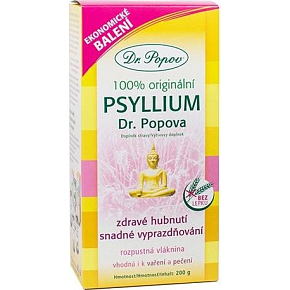 Dr. Popov Psyllium 100% originální, podporuje správný metabolismus tuků a navozuje pocit sytosti, rozpustná vláknina 200 g Dr. Popov Psyllium 100% originální, podporuje správný metabolismus tuků a navozuje pocit sytosti, rozpustná vláknina 200 g