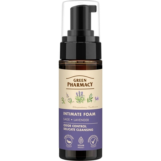 Green Pharmacy Pěna na intimní hygienu s levandulí a šalvějí, 150 ml