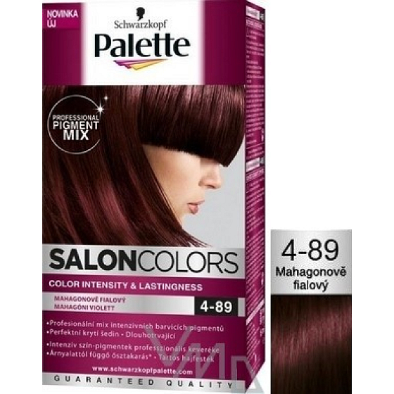 Schwarzkopf Palette Salon Colors barva na vlasy odstín 4-89 Mahagonově fialová