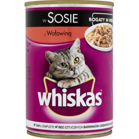 Whiskas Adult Hovězí maso ve šťávě konzerva 400 g