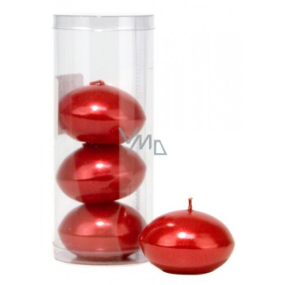 Svíčka plovoucí metal červená v tubusu 50 x 120 mm 4 kusy