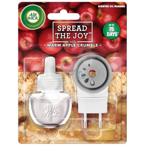 Air Wick Spread The Joy Warm Apple Crumble - Čerstvě upečený jablečný koláč elektrický osvěžovač vzduchu komplet 19 ml