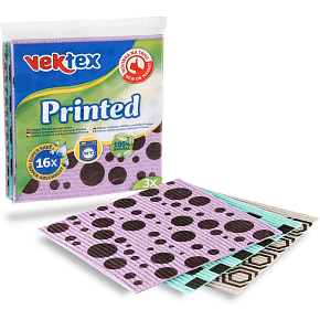 Vektex houbové utěrky Printed 3 ks
