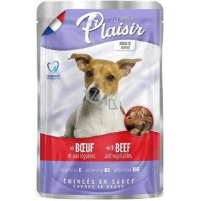 Plaisir Dog hovězí kousky se zeleninou kompletní krmivo pro dospělé psy kapsička 100 g