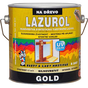 Lazurol Gold S1037 silnovrstvá lazura na dřevo T020 kaštan, 2,5 l