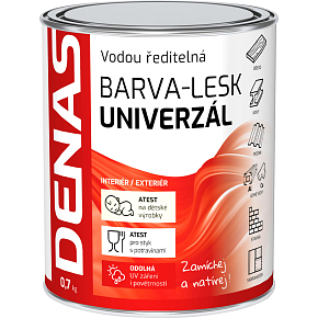 DENAS UNIVERZÁL-LESK vrchní barva na dřevo, kov a beton, 0230 středně hnědá, 700 g DENAS UNIVERZÁL-LESK vrchní barva na dřevo, kov a beton, 0230 středně hnědá, 700 g