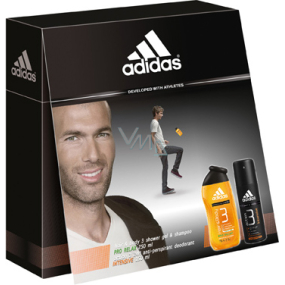 Adidas Action 3 Intensive antiperspirant deodorant sprej 150 ml + sprchový gel 250 ml, pro muže kosmetická sada