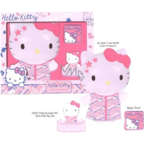 Hello Kitty Mýdlo plovoucí + 3D pěna do koupele + magický ručník pro dívky dárková sada