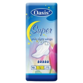 Oasis Super Plus Night Wings intimní vložky s křidélky 10 kusů