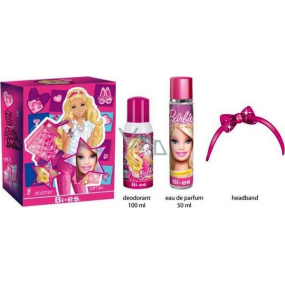 Mattel Barbie parfémovaná voda pro dívky 50 ml + deodorant 100 ml + čelenka pro děti kosmetická sada