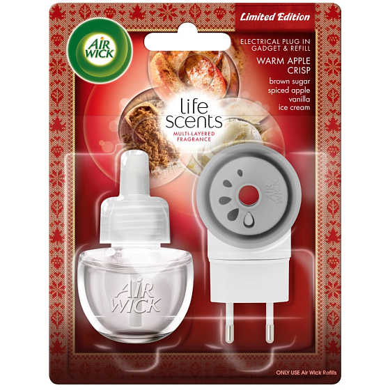 Air Wick Life Scents Čerstvě upečený jablečný koláč elektrický osvěžovač vzduchu komplet 19 ml