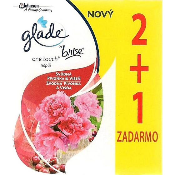 Glade One Touch Svůdná pivoňka a Višeň mini sprej náhradní náplň osvěžovač vzduchu 3 x 10 ml