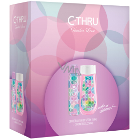 C-Thru Tender Love deodorant sprej pro ženy 150 ml + sprchový gel 250 ml, kosmetická sada