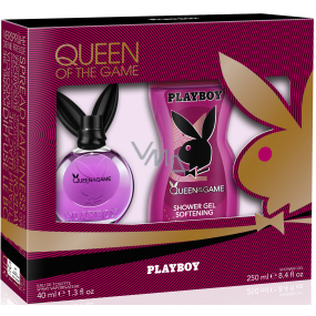 Playboy Queen of The Game toaletní voda pro ženy 40 ml + sprchový gel 250 ml, dárková sada