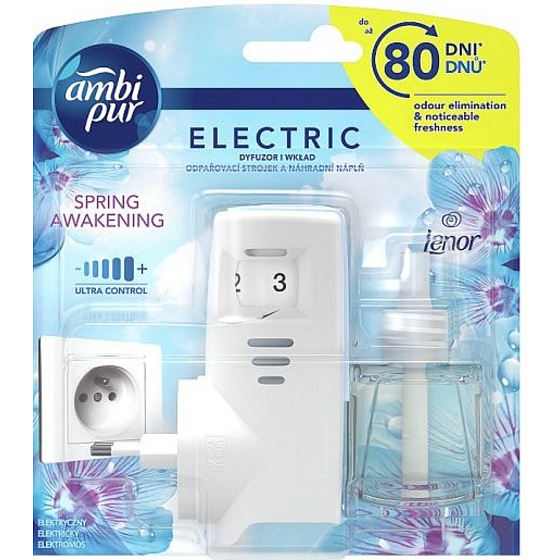 Ambi Pur Electric Lenor Spring Awakening osvěžovač vzduchu elektrický odpařovací strojek a náhradní náplň 20 ml